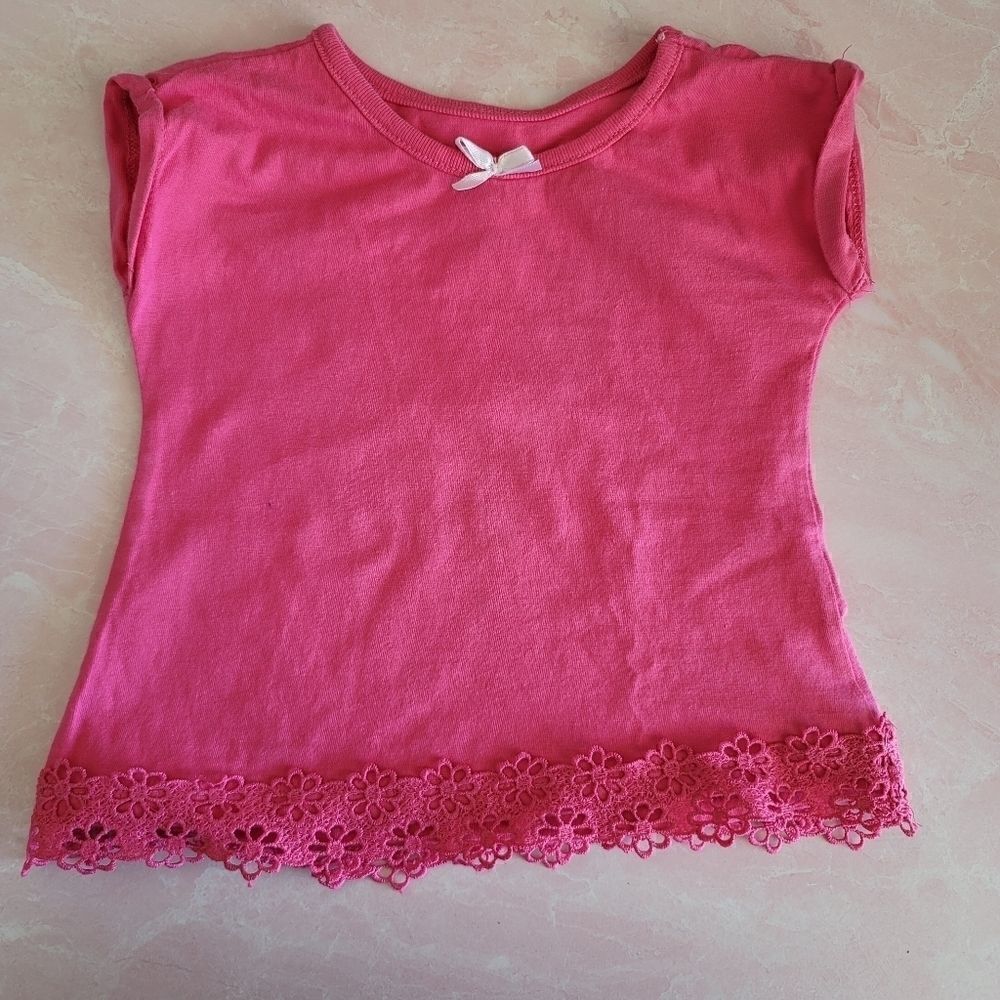 Hot pink floral lace top
